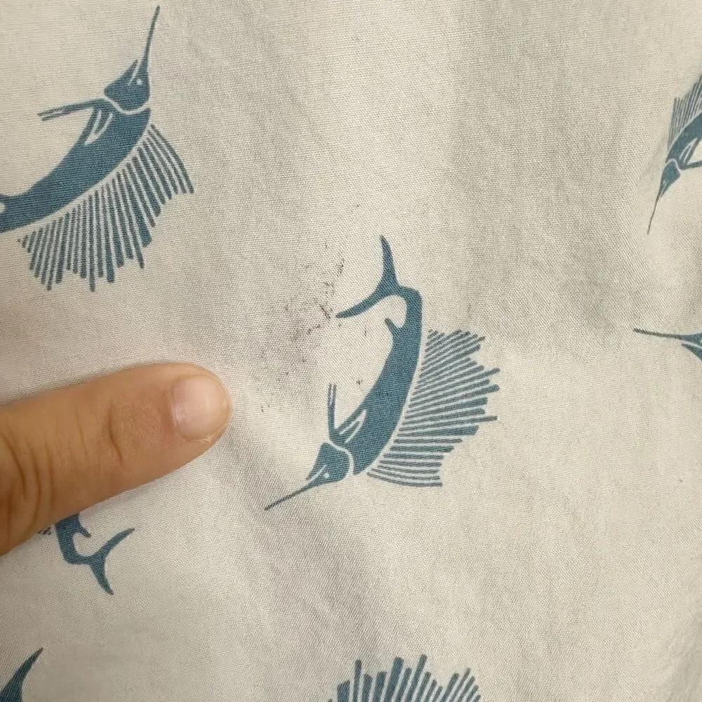 J. Crew Sword Fish Pattern Button Down Men’s Shirt